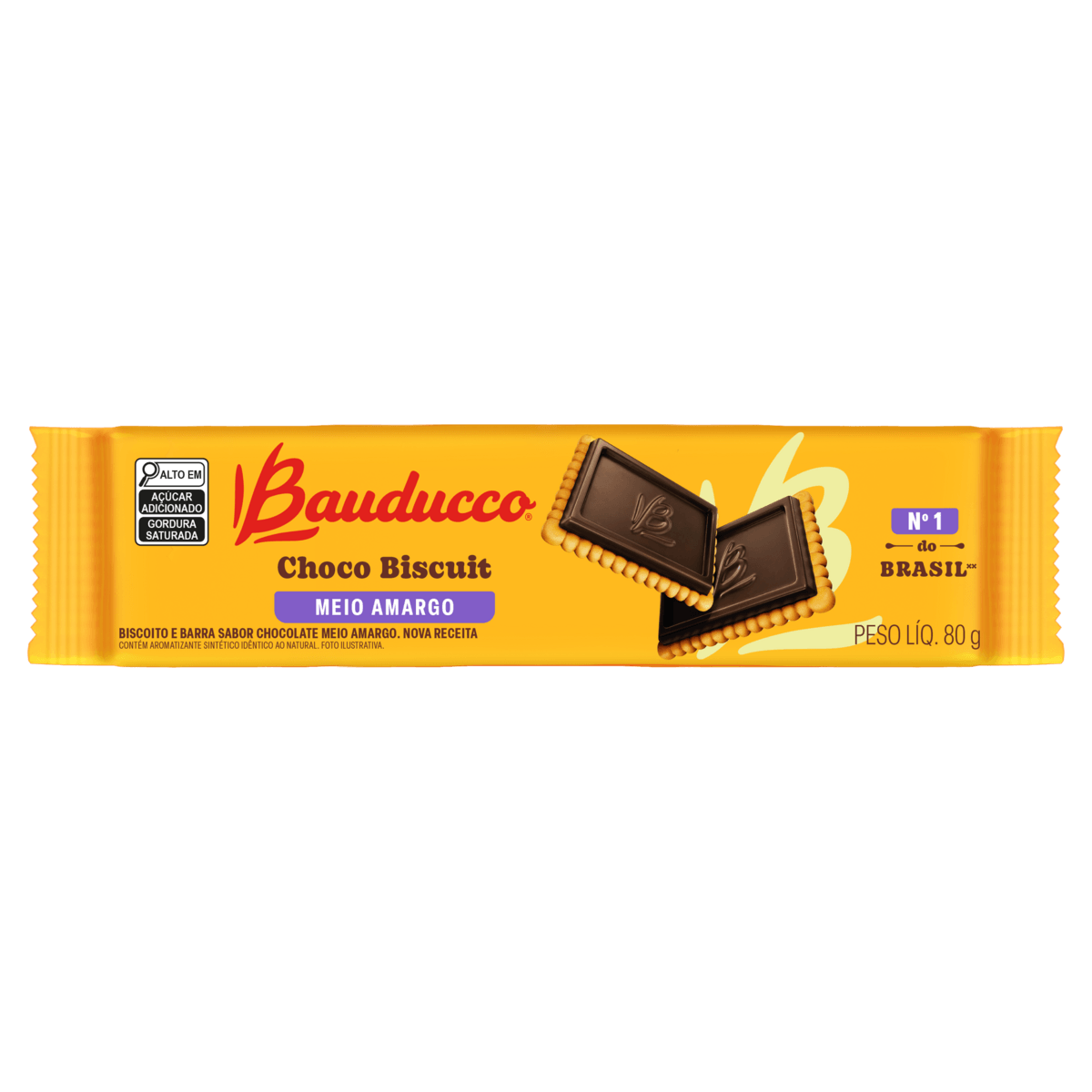 Biscoito Meio Amargo Bauducco Choco Biscuit Pacote 80g